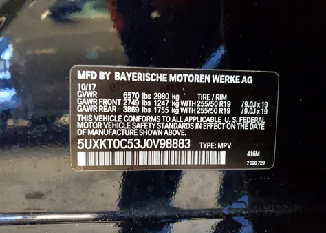 2018 BMW X5 Xdr40E from USA, damaged, VIN 5UXKT0C53J0V98883
